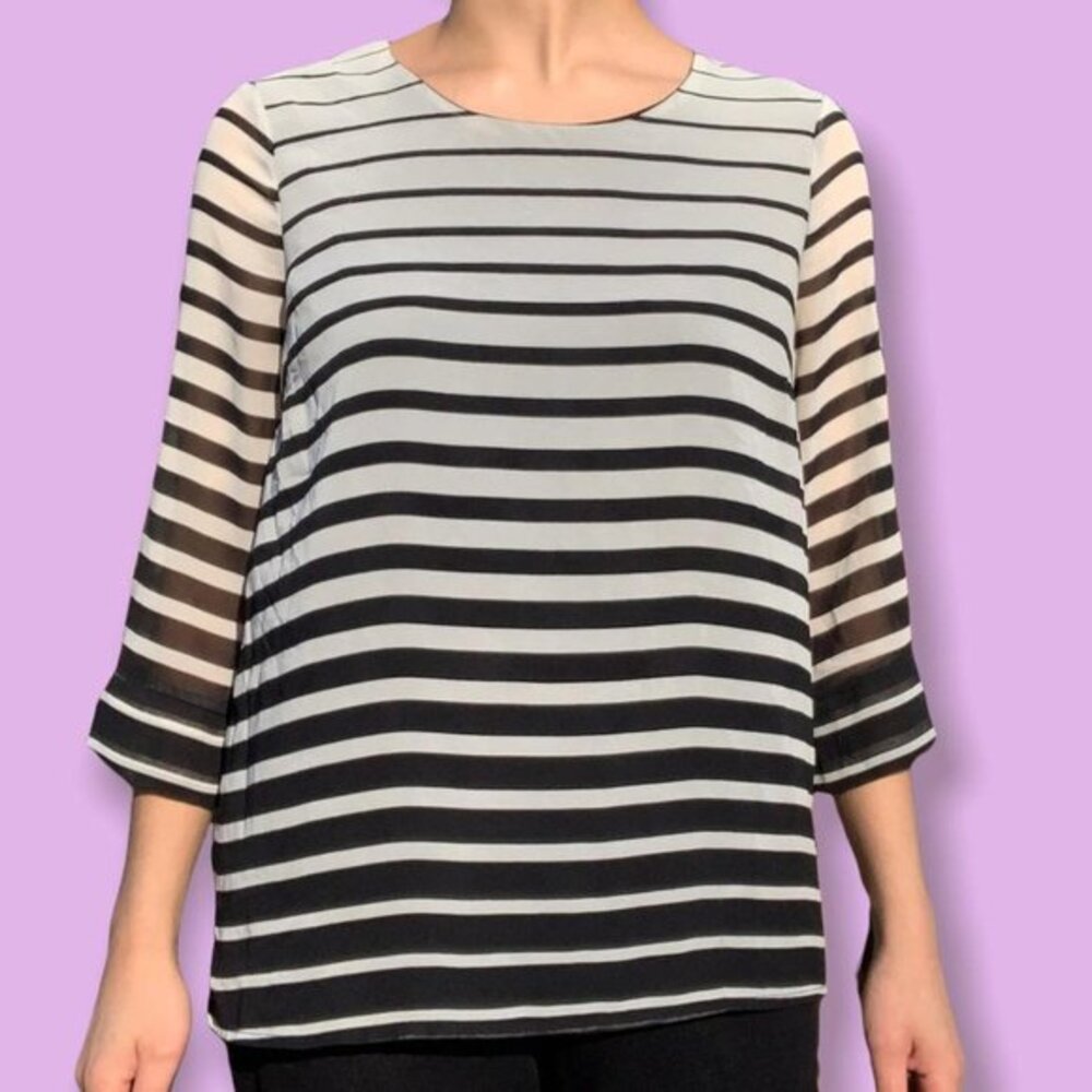 FOREVER 21 PARISIAN CHIC‎ STRIPED BLOUSE